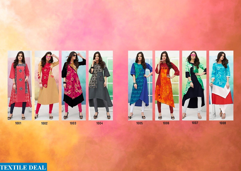 S more Twister Wholesale ready made linen Satin kurtis